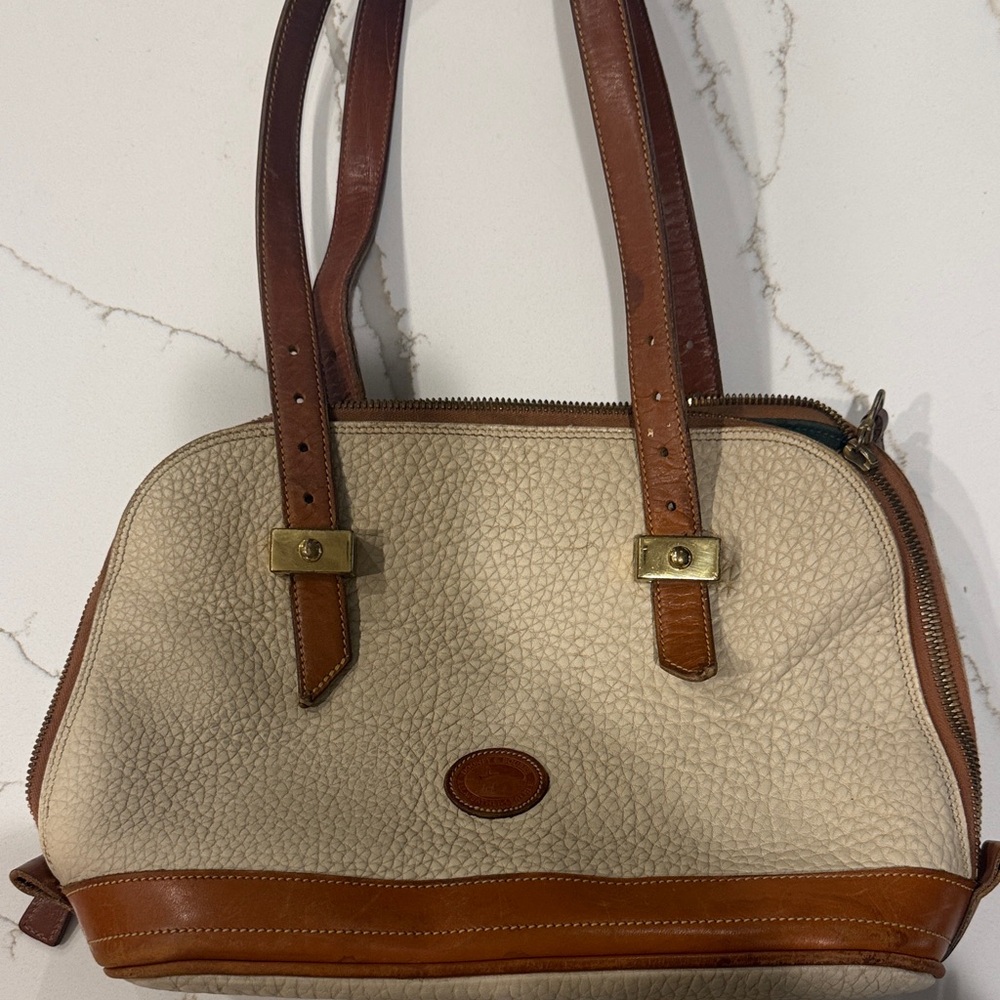 Classic Dooney & Bourke Cream and Tan Shoulder Bag